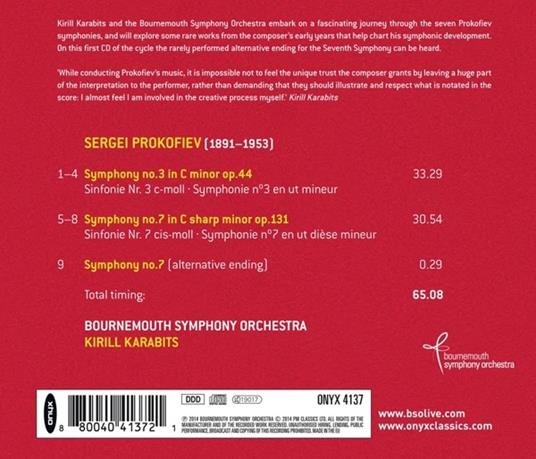 Sinfonie n.3, n.7 - CD Audio di Sergei Prokofiev - 2