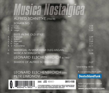 Musica nostalgica - CD Audio di Alfred Schnittke,Leonard Elschenbroich,Petr Limonov - 2