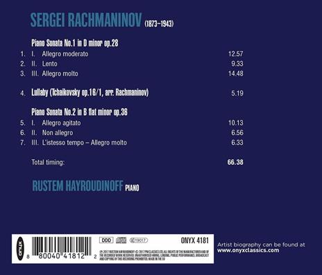 Sonate per pianoforte - CD Audio di Sergei Rachmaninov,Rustem Hayroudinoff - 2