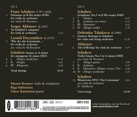 Maxim Rysanov in Schubert’s Company - CD Audio di Franz Schubert,Maxim Rysanov - 2