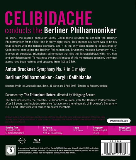 Bruckner. Sinfonia n.7 (Blu-ray) - Blu-ray di Anton Bruckner,Sergiu Celibidache,Berliner Philharmoniker - 2