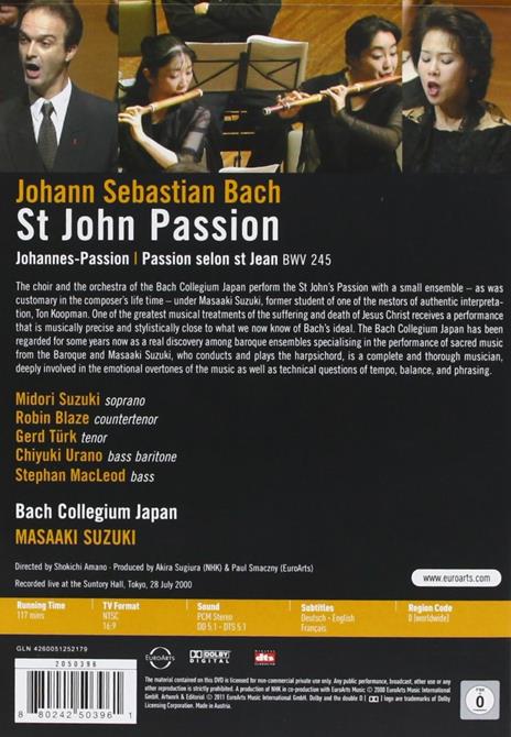 Johann Sebastian Bach. St. John Passion. Passione Secondo Giovanni (DVD) - DVD di Johann Sebastian Bach - 2