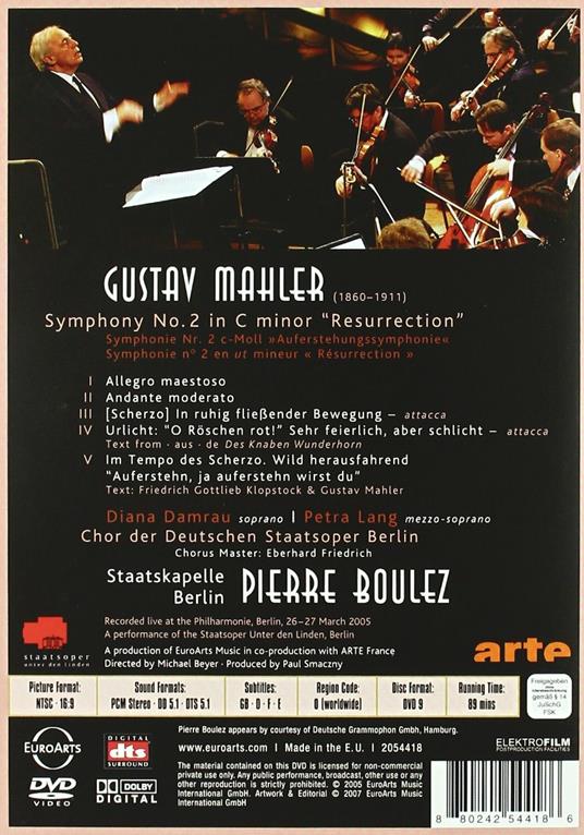 Gustav Mahler. Symphony No. 2 (DVD) - DVD di Pierre Boulez,Gustav Mahler,Diana Damrau - 2