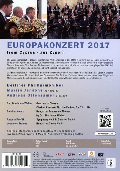 EuropaKonzert 2017 from Cyprus (DVD) - DVD di Mariss Jansons,Berliner Philharmoniker,Andreas Ottensamer - 2