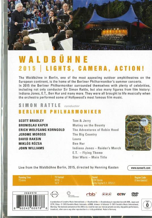 Waldbühne 2015 from Berlin (DVD) - DVD di Berliner Philharmoniker,Simon Rattle - 2