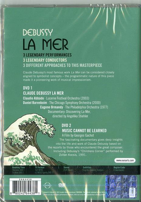 Claude Debussy. La Mer Edition (2 DVD) - DVD di Claude Debussy,Claudio Abbado,Eugene Ormandy,Daniel Barenboim - 2
