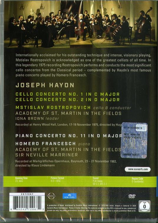 Rostropovich Plays Haydn. Cello Concertos (DVD) - Franz Joseph Haydn - CD |  IBS