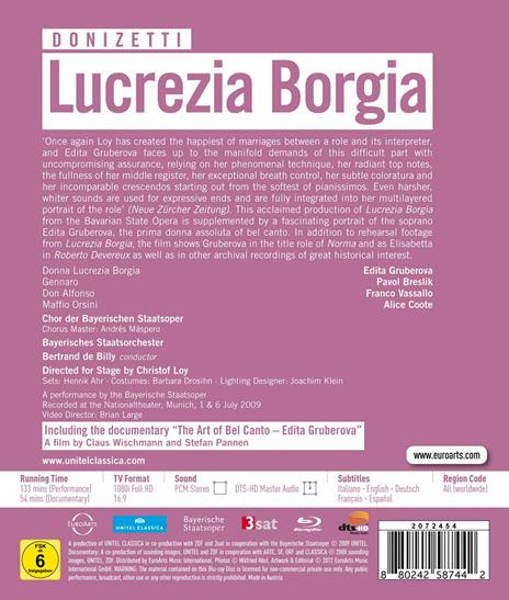 Gaetano Donizetti. Lucrezia Borgia (Blu-ray) - Blu-ray di Gaetano Donizetti,Edita Gruberova,Pavol Breslik,Alice Coote,Franco Vassallo,Bertrand de Billy - 2