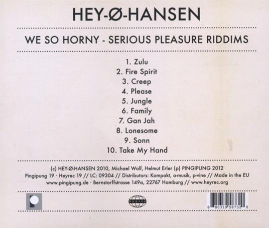 We so Horny - Serious - CD Audio di Hey-O-Hansen - 2