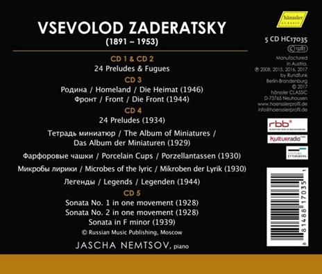 Piano Works - CD Audio di Vsevolod Zaderatsky - 2