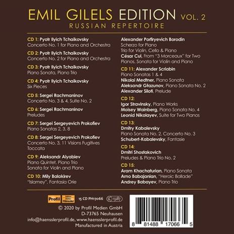Edition Vol.2 - CD Audio di Sergei Rachmaninov,Pyotr Ilyich Tchaikovsky,Emil Gilels - 2