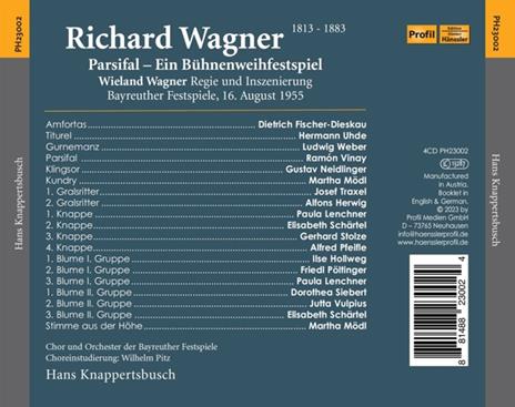 Parsifal. Bayreuther Festspiele 1955 - CD Audio di Richard Wagner,Dietrich Fischer-Dieskau,Ramon Vinay,Ludwig Weber,Hans Knappertsbusch,Martha Mödl - 2