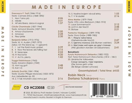 Made In Europe - CD Audio di Doriana Tchakarova,Robin Neck - 2