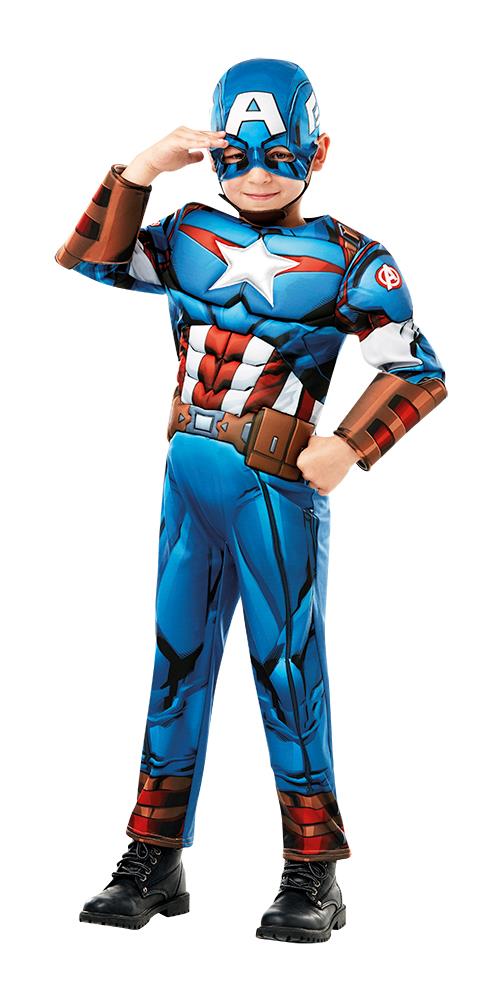 Costume avengers capitan america con muscoli bambino 3/4 anni - 2