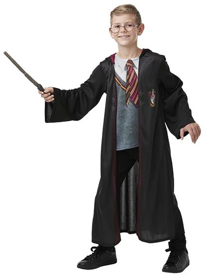 Harry Potter: Costume Con Accessori (Tunica Con Camicia E Cravatta Stampati, Occhiali E Bacchetta Tg. S)