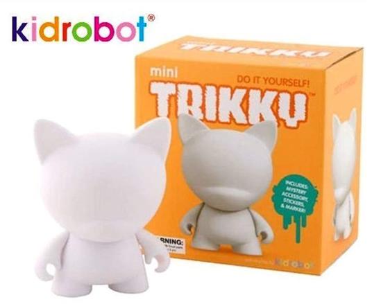 Kidrobot Munnyworld Diy 4'''' Trikky Mini White Figure New Box!