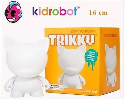 Kidrobot Munnyworld Diy 7'''' Medium 16 Cm Pvc Trikky White New Box!!