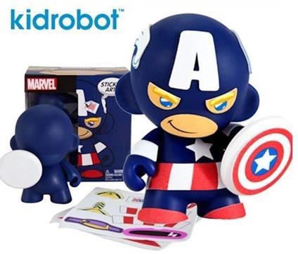 Kidrobot Munnyworld Marvel Munny 4&Quot;'' Mini Pvc Captain America New Box