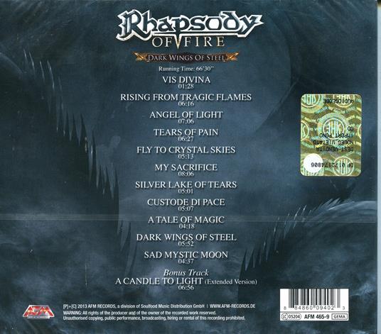 Dark Wings of Steel (Limited Edition) - CD Audio di Rhapsody of Fire - 2