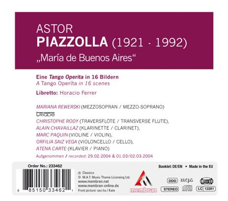 Maria de Buenos Aires - CD Audio di Astor Piazzolla - 2