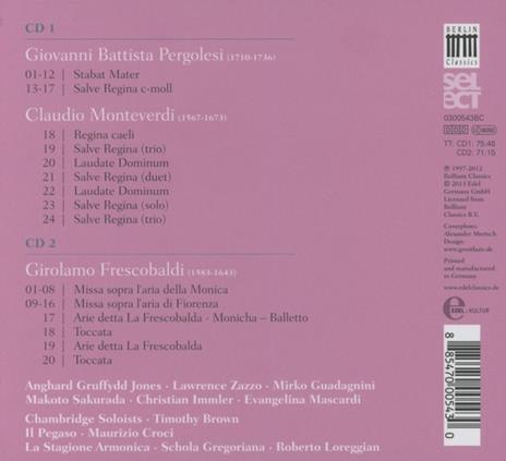 Stabat Mater - Salve Regina - CD Audio di Giovanni Battista Pergolesi - 2