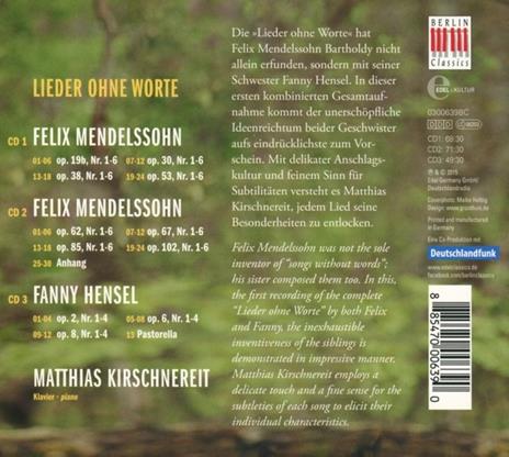 Lieder Ohne Worte - Compl - CD Audio di Fanny Mendelssohn-Hensel - 2