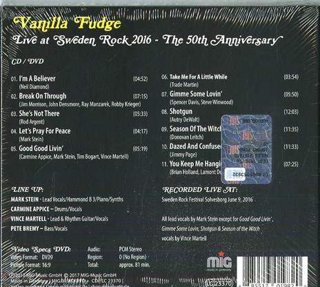 Live at Sweden Rock 2016 - CD Audio + DVD di Vanilla Fudge - 2