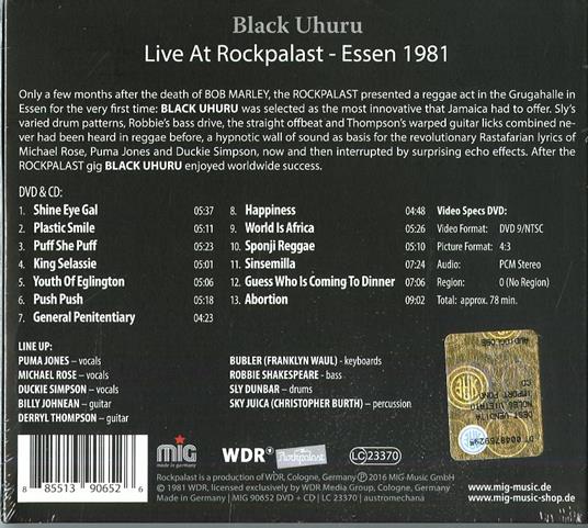 Live at Rockpalast Essen 1981 - CD Audio di Black Uhuru - 2