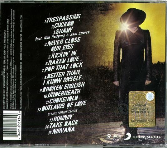 Trespassing (Deluxe Edition) - CD Audio di Adam Lambert - 2