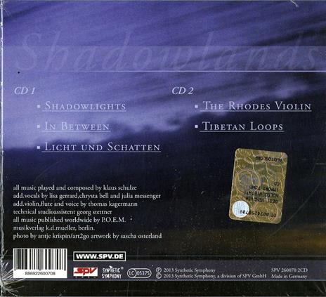 Shadowlands (Limited Edition) - CD Audio di Klaus Schulze - 2