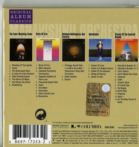 The Inner Mountain Flame - Birds of Fire - Between Nothingness & Eternity - Apocalypse - Visions of Emerald Beyond - CD Audio di Mahavishnu Orchestra - 2