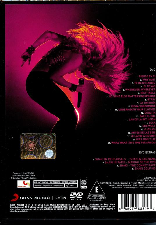 Shakira. Live From Paris (DVD) - Shakira - CD | IBS