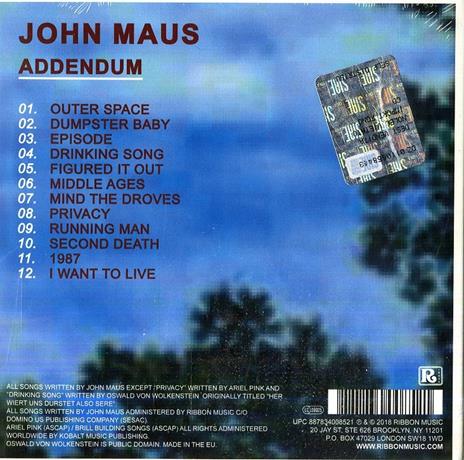 Addendum - CD Audio di John Maus - 2