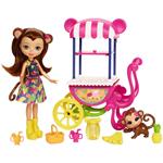 Mattel FCG93. Enchantimals. Bambola Con Scimmietta E Carrello Della Frutta