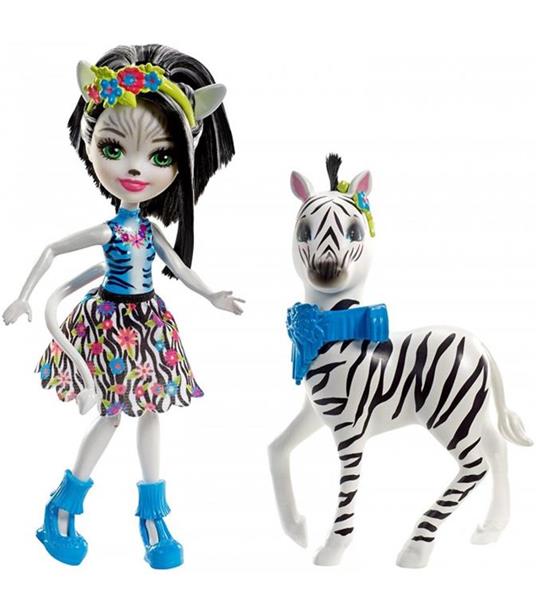 Mattel FKY75. Enchantimals. Bambola + Amico Cucciolo Large. Zelena La Zebra