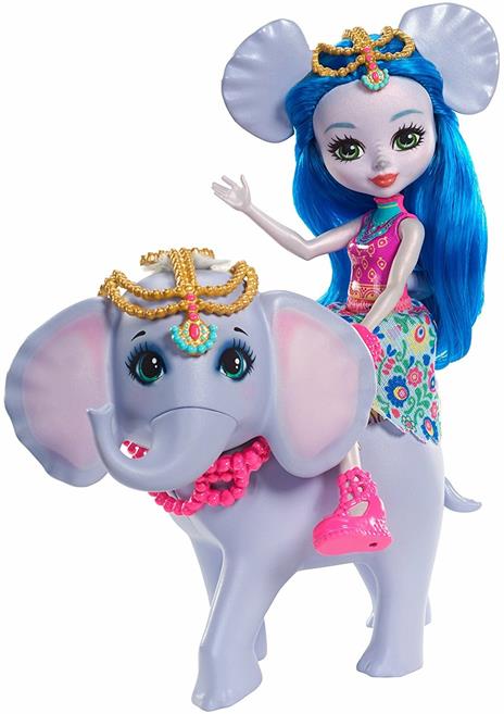 Mattel FKY73. Enchantimals. Bambola + Amico Cucciolo Large. Ekaterina L'Elefante - 10