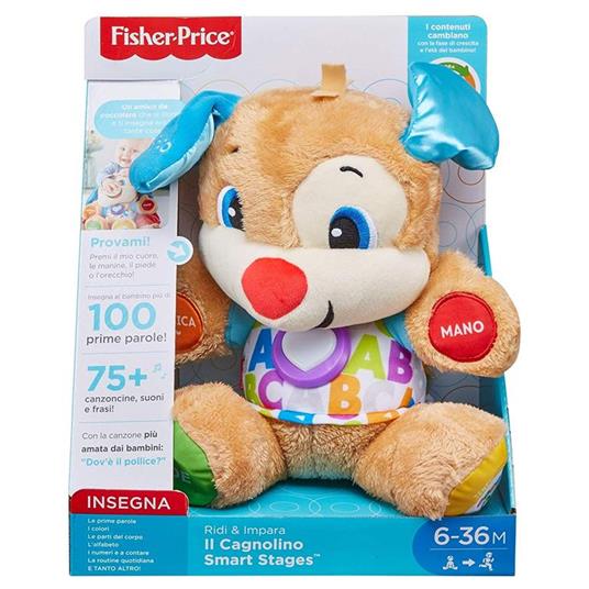 Fisher-Price Il Cagnolino Smart Stages Ridi & Impara, Giocattolo per  Bambini 6+ Mesi - Fisher Price - Giochi interattivi - Giocattoli | IBS