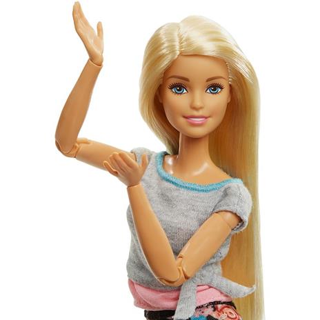 Barbie Bambola con 22 Punti Snodabili con Capelli Biondi e Abiti da Yoga. Multicolore - 6