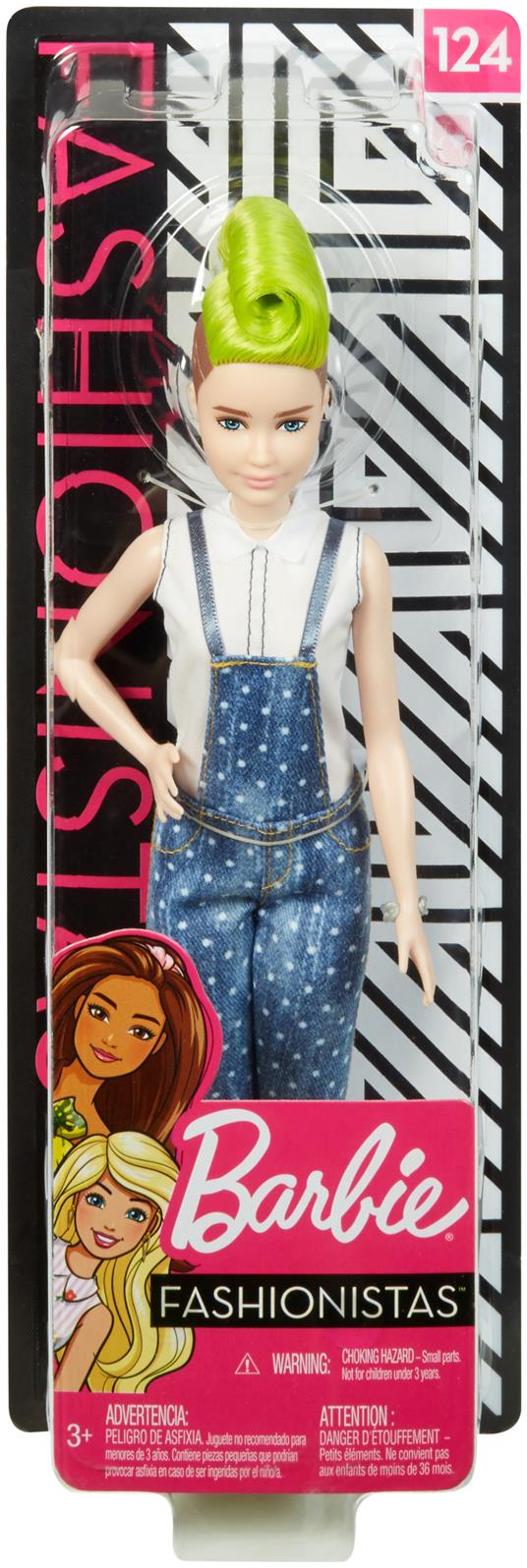 Barbie Fashionista. Bambola con Salopette Blu a Pois - 5