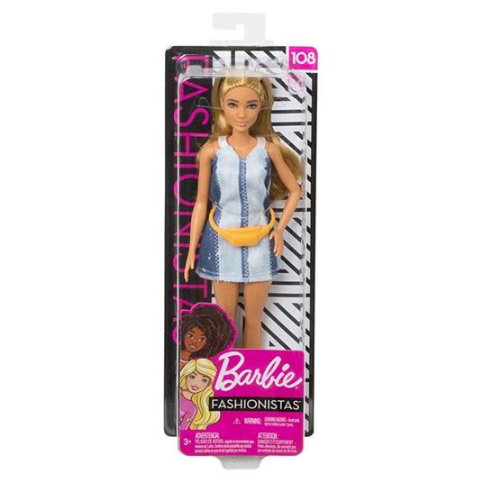Barbie. Bambola Fashionistas con Vestito Denim - 4