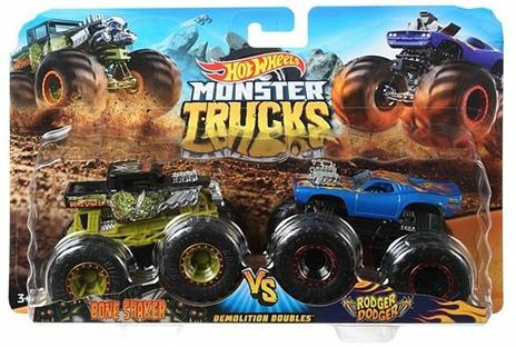 Monster Trucks Hot Wheels 2019 Demolition Doubles Police VS Hooligan Giant Wheels 1:64 - 12