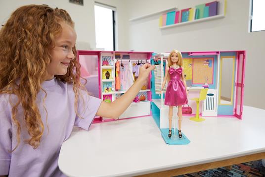 Barbie- L'armadio dei sogni con Bambola Bionda e più di 25 Pezzi - Barbie -  Barbie casa e accessori - Bambole Fashion - Giocattoli | IBS