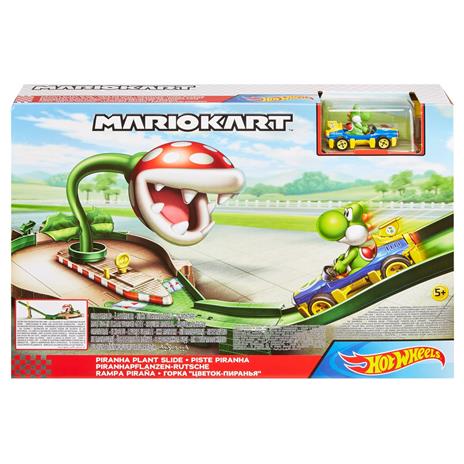 Hot Wheels - Mario Kart Pista dei Nemici, Assortimento Casuale di 4 piste diverse con veicoli in scala 1:64 - 4