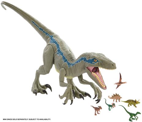 Jurassic World - Dino Rivals Velociraptor Blu Figurina Articolata Dinosauro,  37 cm - Giocheria