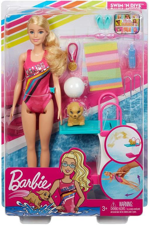 Barbie Nuotatrice, Bambola in Costume con Piscina e Accessori, 3+ Anni .  Mattel (GHK23) - Barbie - Bambole Fashion - Giocattoli | IBS