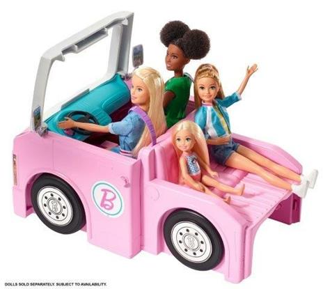 Barbie- Camper dei Sogni 3 in 1, Playset con 3 Veicoli e 50 Accessori - 3