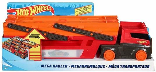 Hot Wheels Mega Trasportatore con Rimorchio Playset con 6 Livelli E