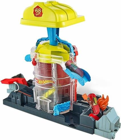 Hot Wheels- City Playset Caserma dei Pompieri, Giocattolo per Bambini 4+ Anni, GJL06