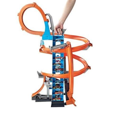 ?Hot Wheels Sky Crash Tower Pista Alta 60cm con Booster Motorizzato e Macchinina. Mattel (GJM76) - 4