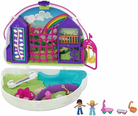 Polly Pocket Cofanetto Borsetta dei Segreti Arcobaleno, Playset con Bambole e Accessori, 4 + Anni . Mattel (GKJ65)